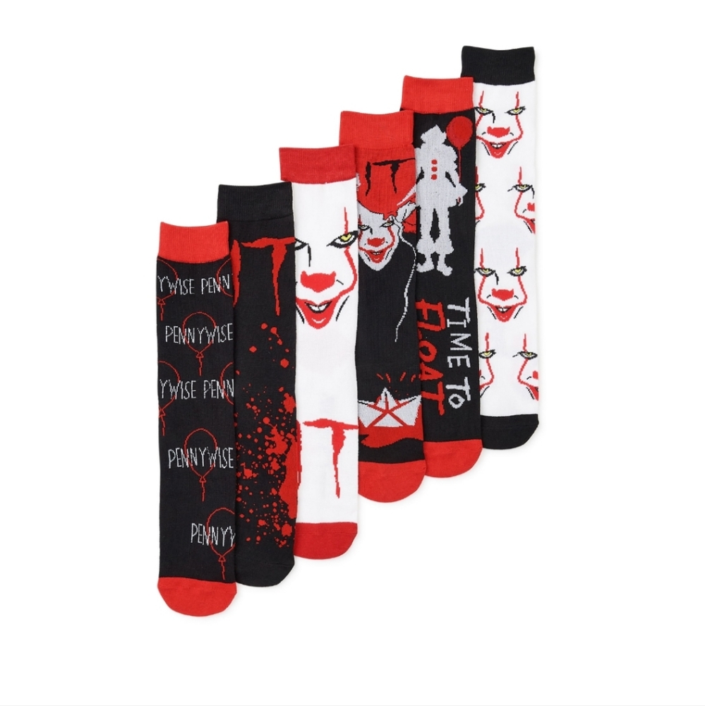 IT Casual Crew Sock 6 Pack.  Fits Men's Shoe Size 8-12.  Colorful Prints.